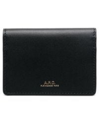 A.P.C. - Logo-Stamp Leather Wallet - Lyst