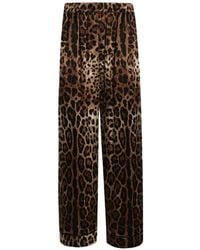 Dolce & Gabbana - Leopard-print Satin Pajama Pants - Lyst
