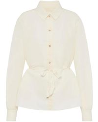 Maison Margiela - Belted Long-Sleeve Shirt - Lyst