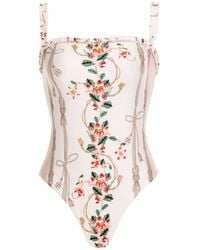 Agua Bendita - Limon Navegante Floral-Print Ruffled Swimsuit - Lyst