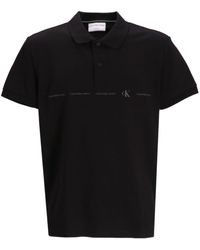 Calvin Klein - Logo-print Cotton Polo Shirt - Lyst