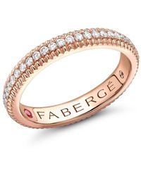 Faberge - 18kt Rose Gold Colours Of Love Diamonds Fluted Eternity Ring - Lyst