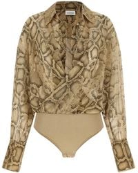 ANDAMANE - Body Paloma Con Estampado De Pitón - Lyst