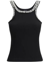 Pinko - Ribbed Top With Jewel Embroidery - Lyst