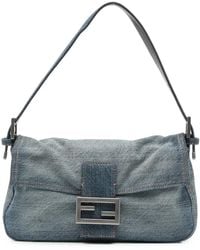Fendi - Baguette 26424 Denim Shoulder Bag - Lyst