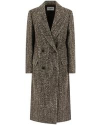 Iceberg - Manteau Croisé À Chevrons - Lyst