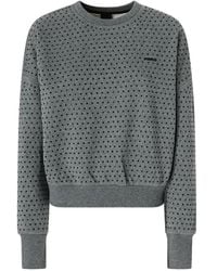 Pinko - Crystal-Embellished Logo-Print Sweater - Lyst