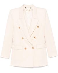 Elisabetta Franchi - Contrasting-Stitching Virgin-Wool Blazer - Lyst