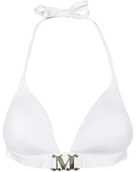 Max Mara - Top de bikini con placa del logo - Lyst