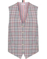 Thom Browne - Plaid Waistcoat - Lyst