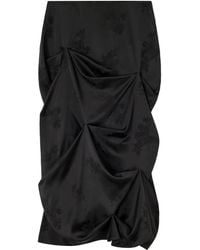 Ganni - Floral-Pattern Draped Mini Skirt - Lyst
