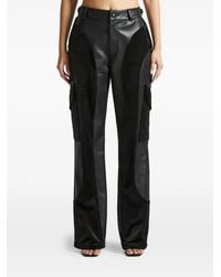 Manière De Voir - Faux-Leather And Velvet Cargo Pants - Lyst