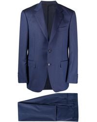 Canali - Single-breasted Striped Wool Suit - Lyst