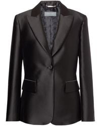 Alberta Ferretti - Blazer En Satin À Simple Boutonnage - Lyst