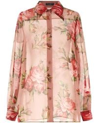 Dolce & Gabbana - Bouquet Rose Silk Shirt - Lyst