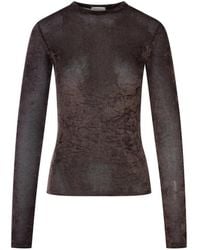 forte_forte - Sheer-Finish Long-Sleeve T-Shirt - Lyst