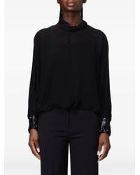 Hanita - Sequin-Embellished High-Neck Top - Lyst