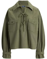Polo Ralph Lauren - Lace-Up Cotton Blouse - Lyst