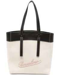 Borsalino - Logo-Embroidered Contrast-Trim Tote Bag - Lyst