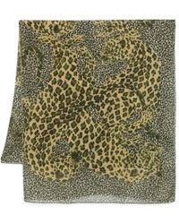 Saint Laurent - Leopard-Print Scarf - Lyst