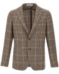 Tagliatore - Single-Breasted Houndstooth Blazer - Lyst