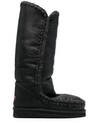Mou - Whipstitch-Trim Shearling-Lined Boots - Lyst