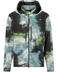 EA7 - Abstract-Print Hooded Jacket - Lyst