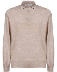 Brunello Cucinelli - Long-Sleeve Cotton Polo Shirt - Lyst