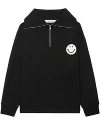 Joshua Sanders - Smiley-Motif Half-Zip Sweatshirt - Lyst