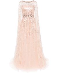 Jenny Packham - Starling Sequin-embellished Cape Gown - Lyst