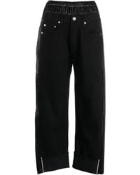 Junya Watanabe - Jeans Crop Con Applicazione Logo - Lyst