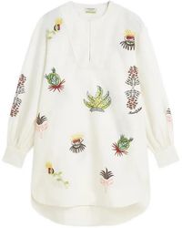Scotch & Soda - Embroidered Long-Sleeve Mini Dress - Lyst