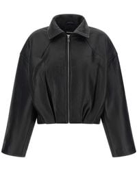 ROTATE BIRGER CHRISTENSEN - Boxy Leather Jacket - Lyst