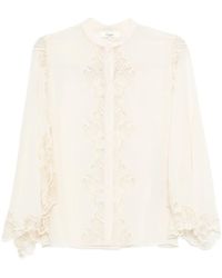 Chloé - Blouse Met Afwerking Van Kant - Lyst