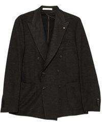 Tagliatore - Double-Breasted Chevron-Weave Blazer - Lyst