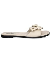 Love Moschino - Bow-Detail Heart-Plaque Sandals - Lyst