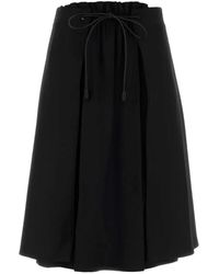 Moncler - Falda Midi Acampanada Con Cordones - Lyst