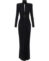 Elisabetta Franchi - Maxikleid mit Stehkragen - Lyst
