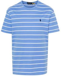 Polo Ralph Lauren - Gestreept T-shirt Met Polo Pony-patroon - Lyst