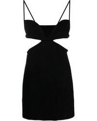 Off-White c/o Virgil Abloh - Plunging Neckline Cut-Out Ribbed Mini Dress - Lyst