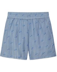 Gcds - Pinstripe Logo-Print Shorts - Lyst