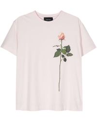 Simone Rocha - Katoenen T-shirt Met Roosprint - Lyst