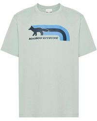 Maison Kitsuné - T-shirt Met Logo-applicatie - Lyst