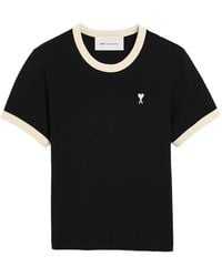 Ami Paris - Contrasted Cotton T-Shirt With Ami De Coeur - Lyst