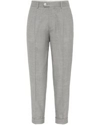 Brunello Cucinelli - Pressed-crease Tapered Trousers - Lyst