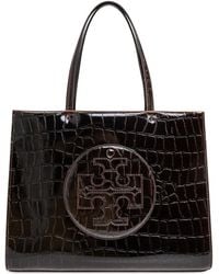 Tory Burch - Croc-Embossed Logo-Detail Tote Bag - Lyst