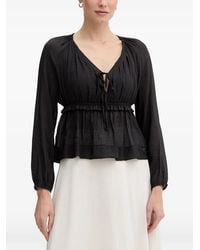 GAUDI - Ruffled Tie-Fastening Blouse - Lyst