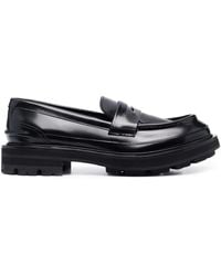 McQueen - Tread-Sole Penny-Slot Loafers - Lyst
