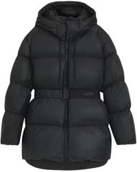 HUGO - Hooded Belted Coat - Lyst