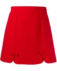 Miu Miu Minirock mit Schleife - Rot